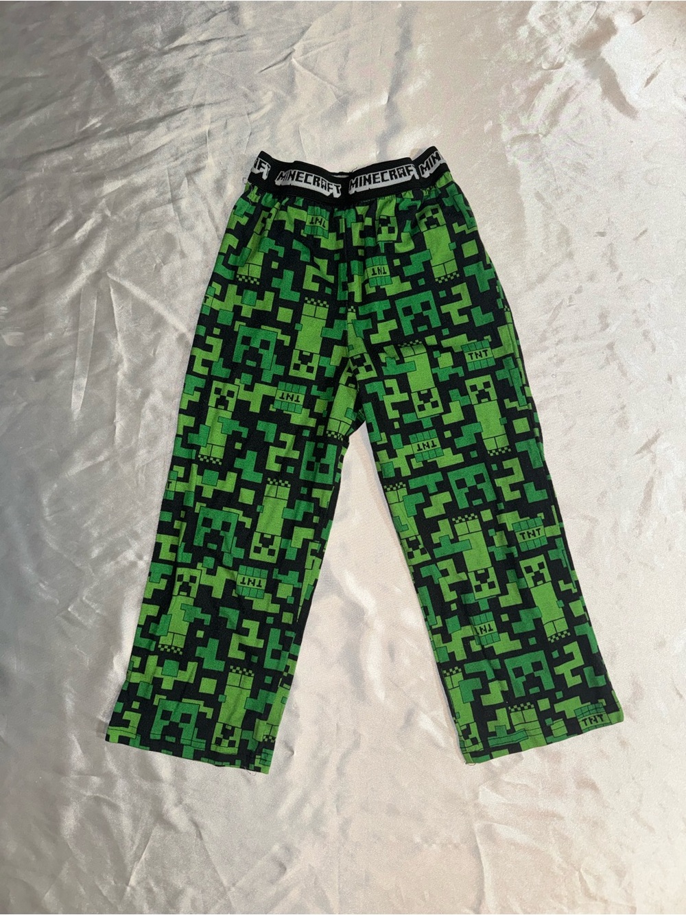 Green Pixel Kids Pajama Pants